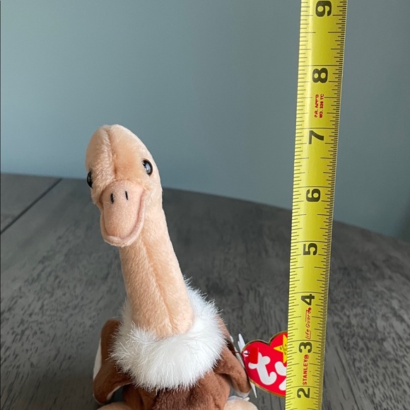 Ty Beanie Babies Plush Ostrich with Brown and Cream Colors - Stretch - Picture 10 of 10